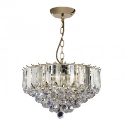 1148-001 Brass 3 Light Pendant with Acrylic Detailing