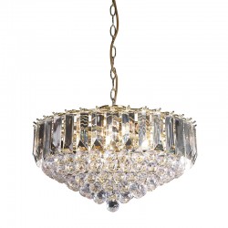 1149-001 Brass 6 Light Pendant with Acrylic Detailing