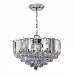 1153-001 Chrome 3 Light Pendant with Acrylic Detailing 