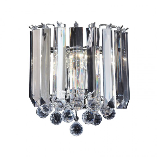 1155-001 Chrome 2 Light Wall Lamp with Acrylic Detailing