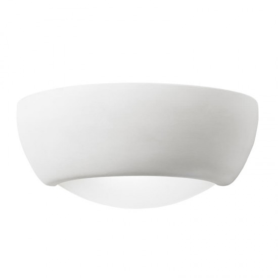 1178-001 Unglazed White Ceramic Wall Lamp