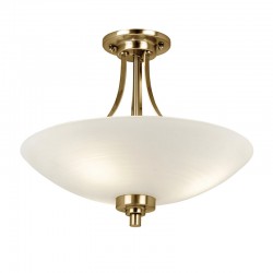 1192-001 Antique Brass 3 Light Semi-Flush with White Glass 1192-001 Antique Brass 3 Light Semi-Flush with White Glass