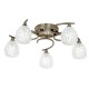 1387-001 Antique Brass 5 Light Ceiling Lamp with Cut Clear Glass