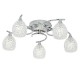 1388-001 Chrome 5 Light Ceiling Lamp with Cut Clear Glass