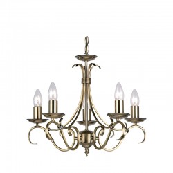 143-001 Antique Brass 5 Light Centre Fitting 143-001 Antique Brass 5 Light Centre Fitting