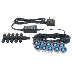 21760-001 Set of 10 Decking Lights - Blue Colour 21760-001 Set of 10 Decking Lights - Blue Colour