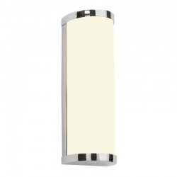 21844-001 Bathroom Chrome Wall Lamp with White Glass  21844-001 Bathroom Chrome Wall Lamp with White Glass