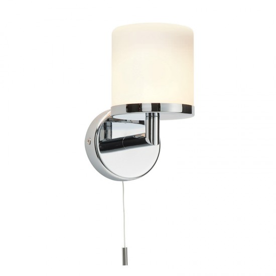 21846-001 Bathroom Chrome Wall Lamp with White Glass