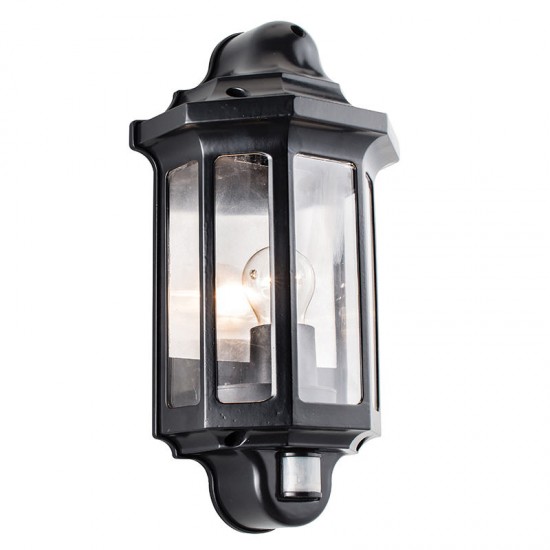 22240-001 Outdoor Black Half PIR Wall Lamp
