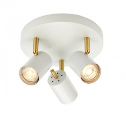 31612-001 White & Brass 3 Light Spotlights