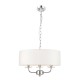 31624-001 White Shade & Nickel with Crystal 3 Light Pendant