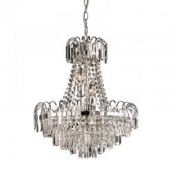 340-001 Chrome 6 Light Chandelier with Crystal Glass 340-001 Chrome 6 Light Chandelier with Crystal Glass