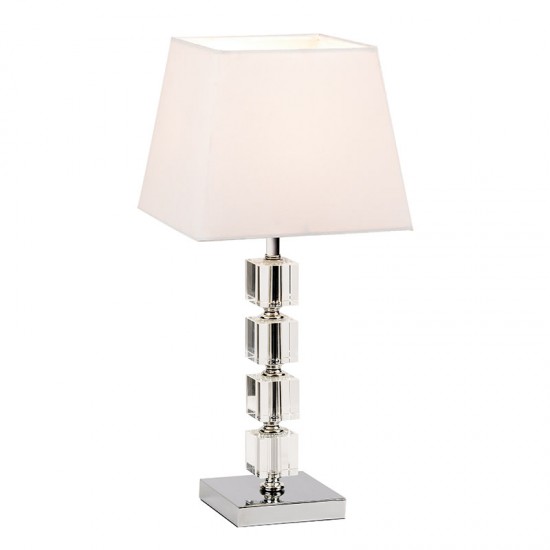 348-001 White Shade with Chrome Table Lamp