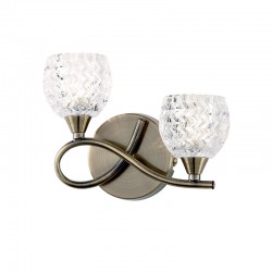 421-001 Antique Brass 2 Light Wall Lamp with Cut Clear Glasses 421-001 Antique Brass 2 Light Wall Lamp with Cut Clear Glasses