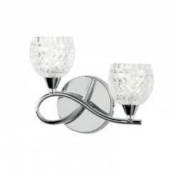 422-001 Chrome 2 Light Wall Lamp with Cut Clear Glasses