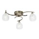 423-001 Antique Brass 3 Light Ceiling Lamp with Cut Clear Glasses