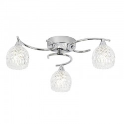 424-001 Chrome 3 Light Ceiling Lamp with Cut Clear Glasses 424-001 Chrome 3 Light Ceiling Lamp with Cut Clear Glasses