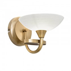 439-001 Antique Brass Wall Lamp with White Glass 439-001 Antique Brass Wall Lamp with White Glass