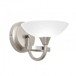 440-001 Satin Chrome Wall Lamp with White Glass 440-001 Satin Chrome Wall Lamp with White Glass