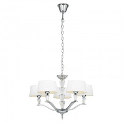 844-001 Chrome 5 Light Centre Fitting with Vintage White Shades