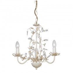 957-001 Cream Brushed Gold 3 Light Centre Fitting 957-001 Cream Brushed Gold 3 Light Centre Fitting