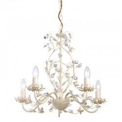 958-001 Cream Brushed Gold 5 Light Centre Fitting 958-001 Cream Brushed Gold 5 Light Centre Fitting