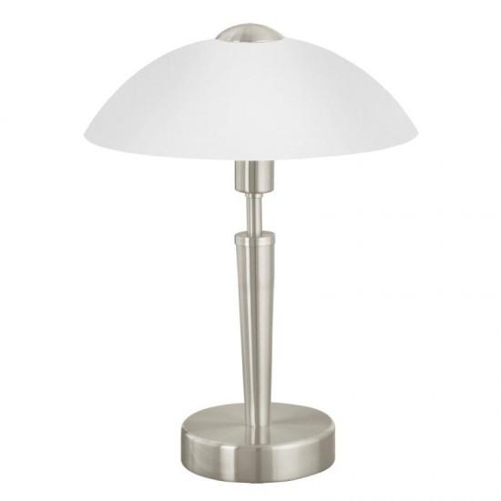 1727-002 White Glass with Satin Nickel Touch Table Lamp 1727-002 White Glass with Satin Nickel Touch Table Lamp