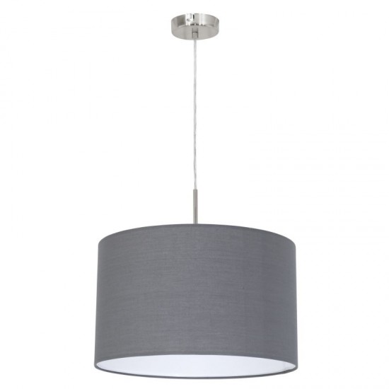 30935-002 Nickel Pendant with Grey & White Shade