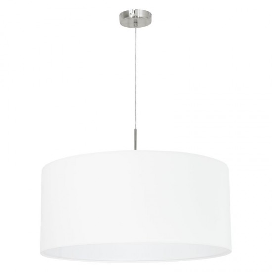 30937-002 Nickel Pendant with White Shade