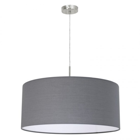 30939-002 Nickel Pendant with Grey & White Shade