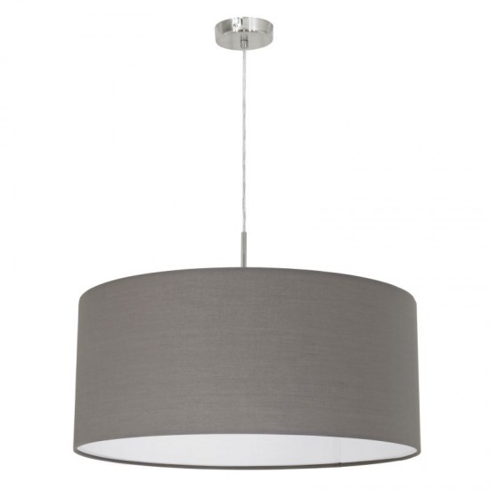 30940-002 Nickel Pendant with Brown & White Shade