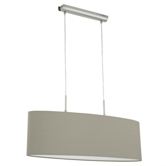 30942-002 Nickel over Island Fitting with Taupe & White Shade