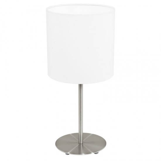30953-002 Nickel Table Lamp with White Shade