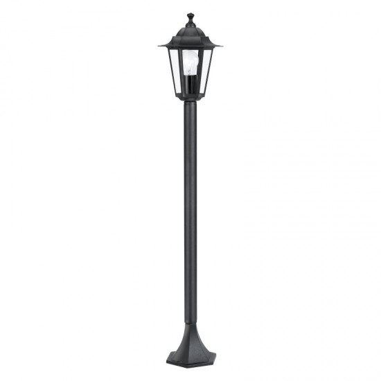 3241-002 Medium Black and Clear Glass Traditional Lantern Post