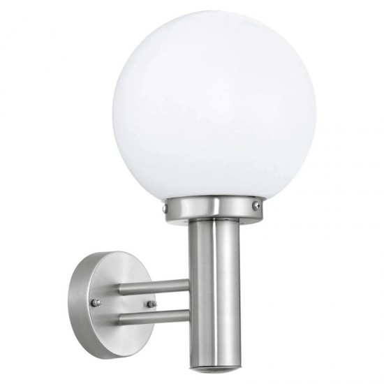 3271-002 Stainless Steel Wall Lamp with White Glass Globe