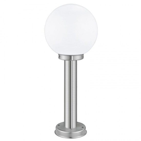 3272-002 Stainless Steel Post with White Glass Globe