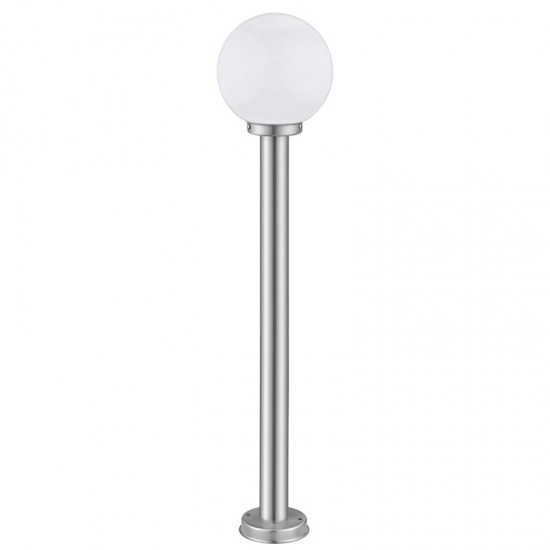3273-002 Stainless Steel Post with White Glass Globe