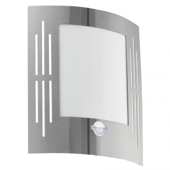 3339-002 Stainless Steel PIR Wall Lamp with White Diffuser
