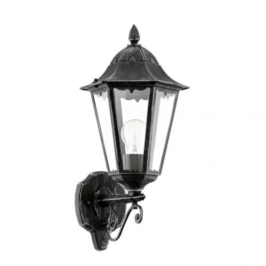 3501-002 Outdoor Black with Clear Glass Uplight Wall Lamp