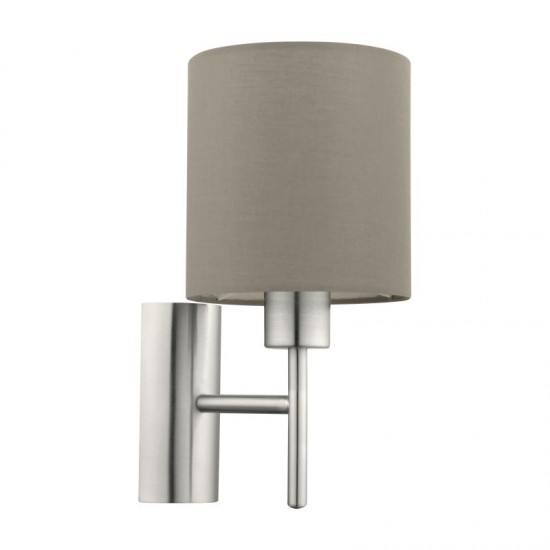 41008-002 Nickel Wall Lamp with Taupe & White