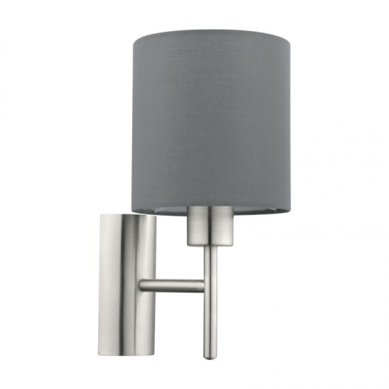 41009-002 Nickel Wall Lamp with Grey & White