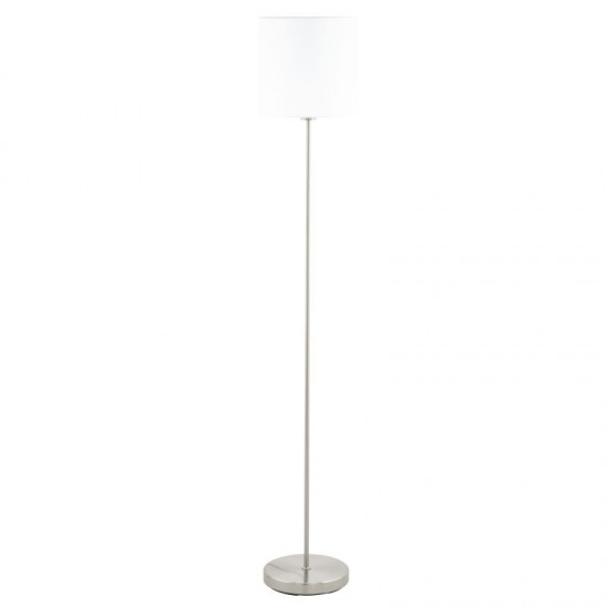 41043-002 Nickel Floor Lamp with White Shade
