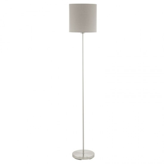 41046-002 Nickel Floor Lamp with Taupe & White