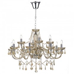 20001-003 Chrome 12 Light Chandelier with Champagne Crystal 20001-003 Chrome 12 Light Chandelier with Champagne Crystal