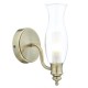 20090-003 Bathroom Clear Glass and Antique Brass Wall Lamp
