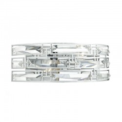 3949-003 Polished Chrome 2 Light Wall Lamp with Crystal  3949-003 Polished Chrome 2 Light Wall Lamp with Crystal