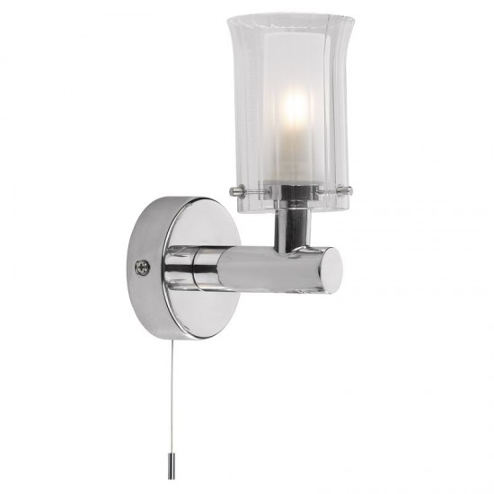 4725-003 Bathroom Chrome Wall Lamp with Ribbed Glass