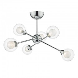 4762-003 Chrome 6 Light Centre Fitting with Double Glasses  4762-003 Chrome 6 Light Centre Fitting with Double Glasses