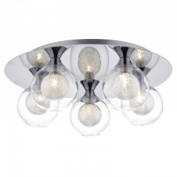 4778-003 Chrome 5 Light Ceiling Lamp with Double Glasses 4778-003 Chrome 5 Light Ceiling Lamp with Double Glasses