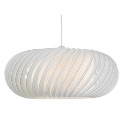 4811-003 - Shade Only - Slanting White Fabric Shade for Pendant